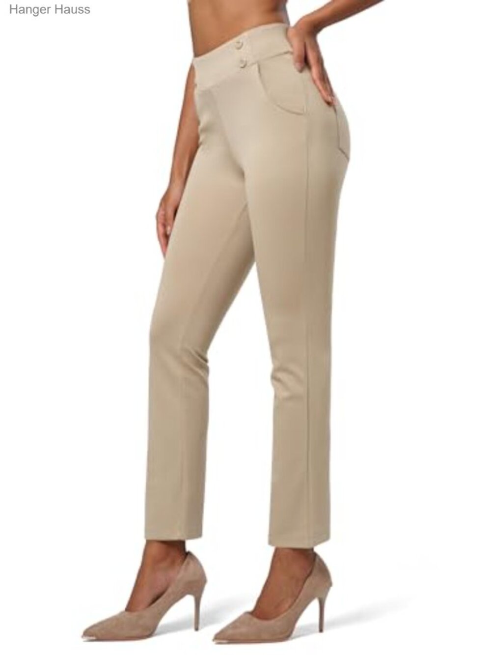 Women's Yoga Dress Pants Stretch Business Work Casual High Waisted Cropped 27"